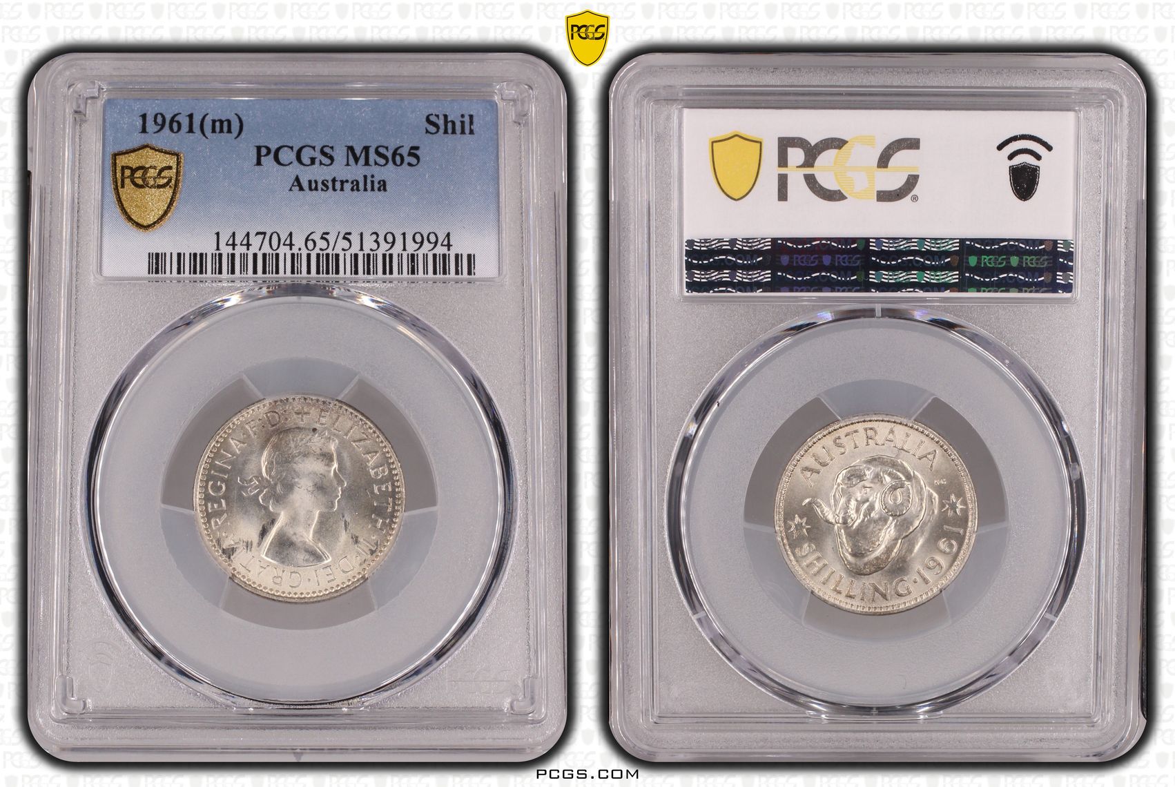 Elizabeth II, Shilling, 1961(m), PCGS MS65
