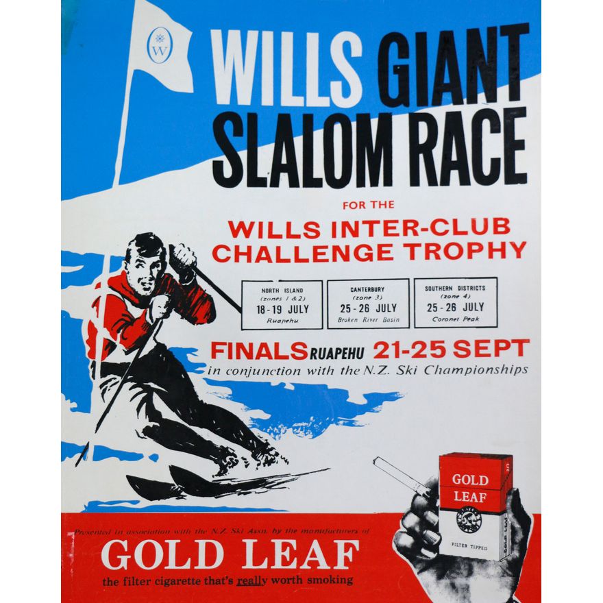 ADVERTISING POSTER  -  WILLS GIANT SLALOM RACE