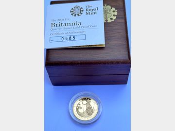 2008 BRITANNIA PROOF 1/4oz GOLD 25 POUND COIN