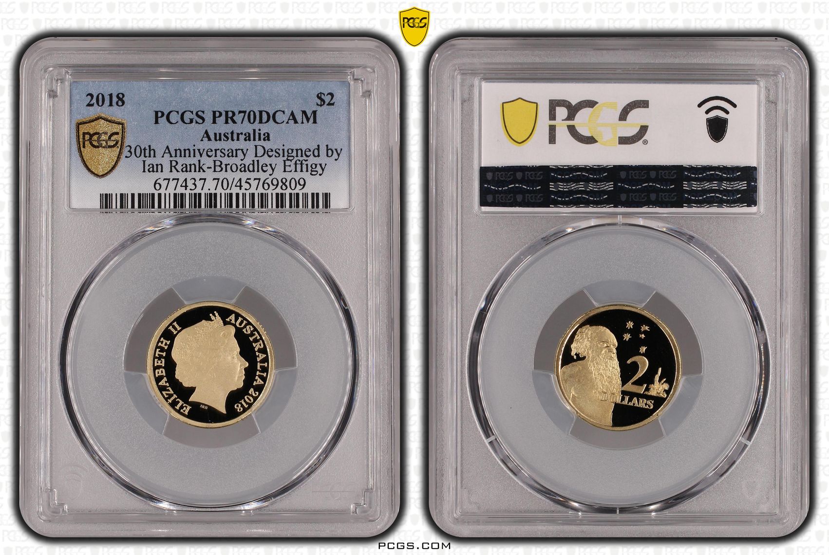 Elizabeth II, 30th Anniversary Designed by Ian Rank-Broadley, Two Dollar, 2018, PCGS PR70DCAM