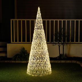Twinkling 480 LED Christmas Cone Tree with Warm White & Cold White Lights
