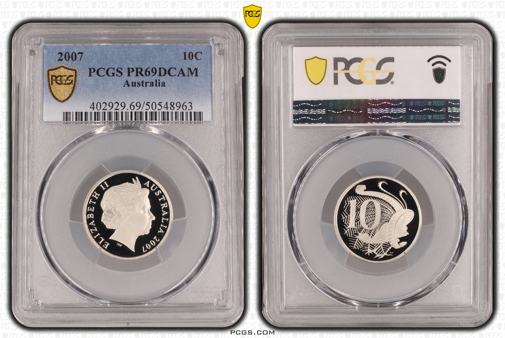Ten Cent, 2007, Pcgs Pr69dcam