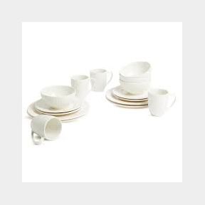 George and Mason - Embossed Diamond Edge Porcelain Dinner Set - 16 Piece-50587/898 B4(S4)