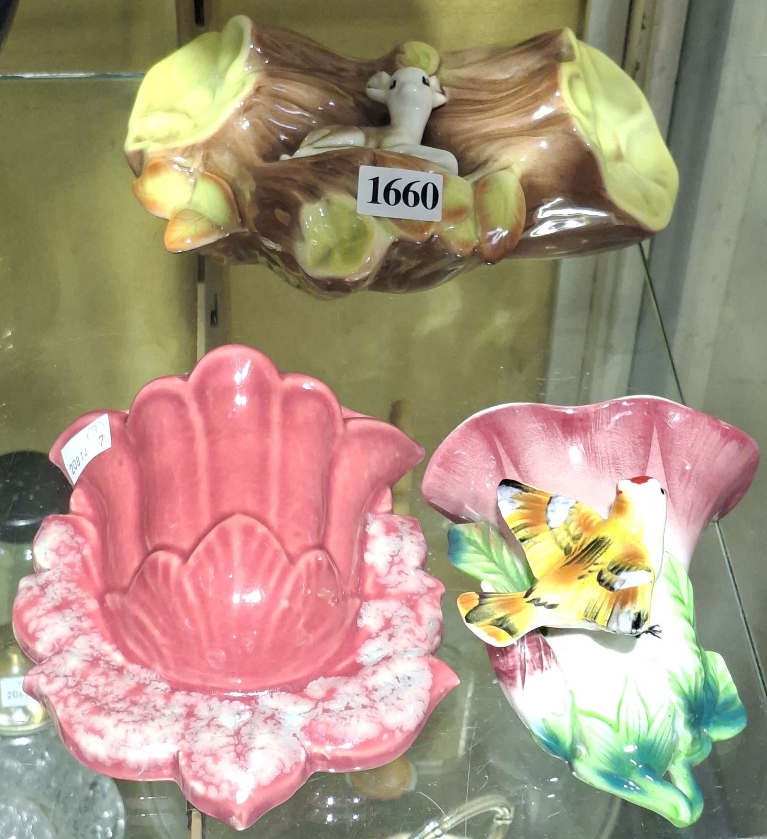 Three Ceramic Wall Pockets