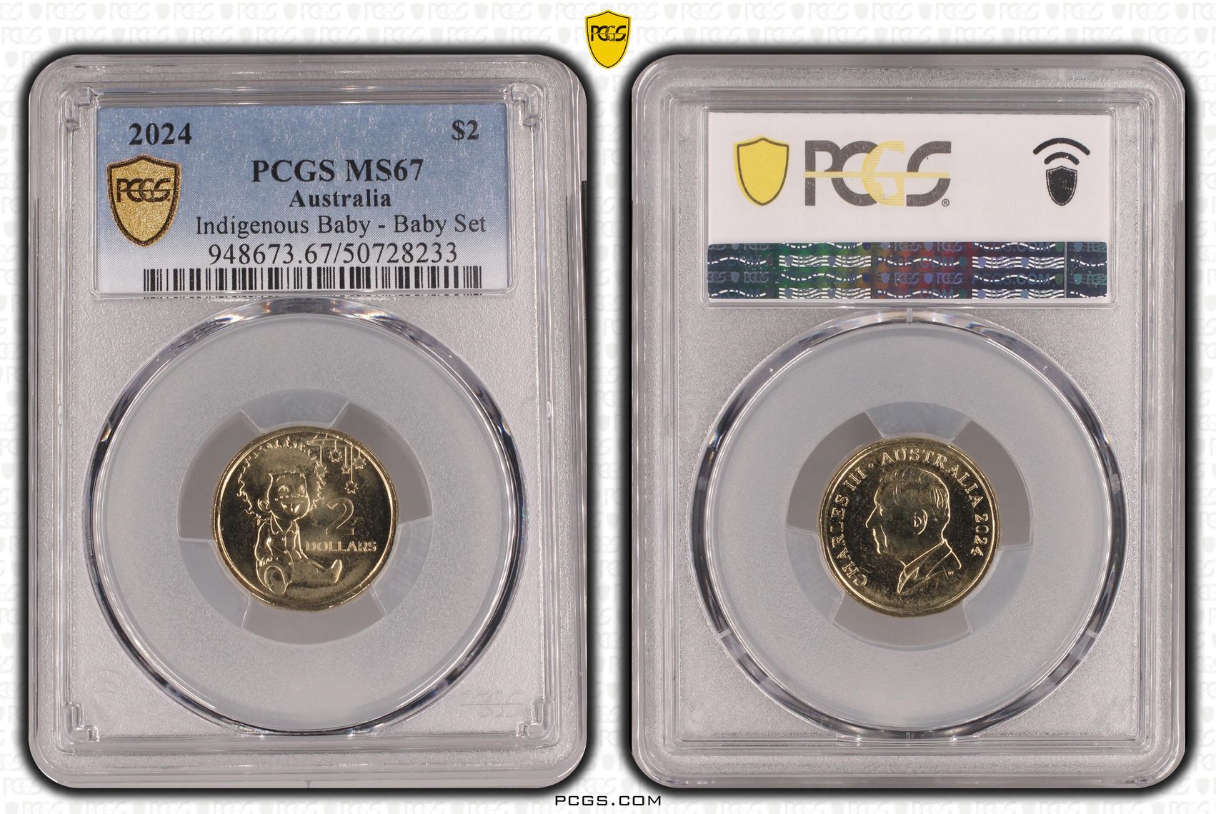 Indigenous Baby - Baby Set , Two Dollar, 2024, PCGS MS67