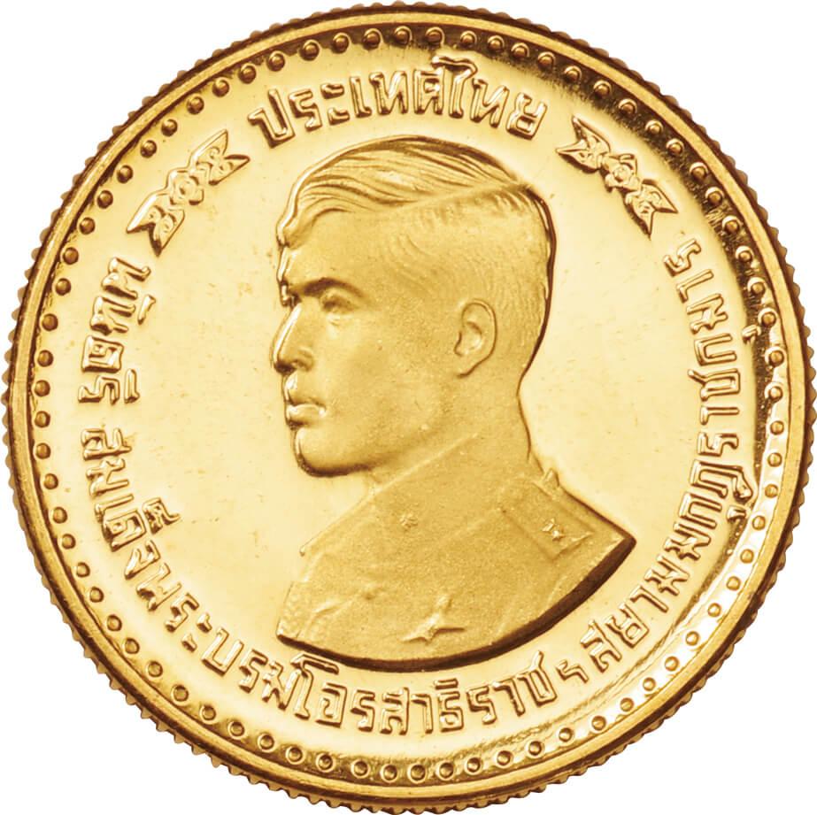 タイ-Thailand. 1978. Gold. 3000バーツ(Baht). 未使用. UNC. ワチラー 
