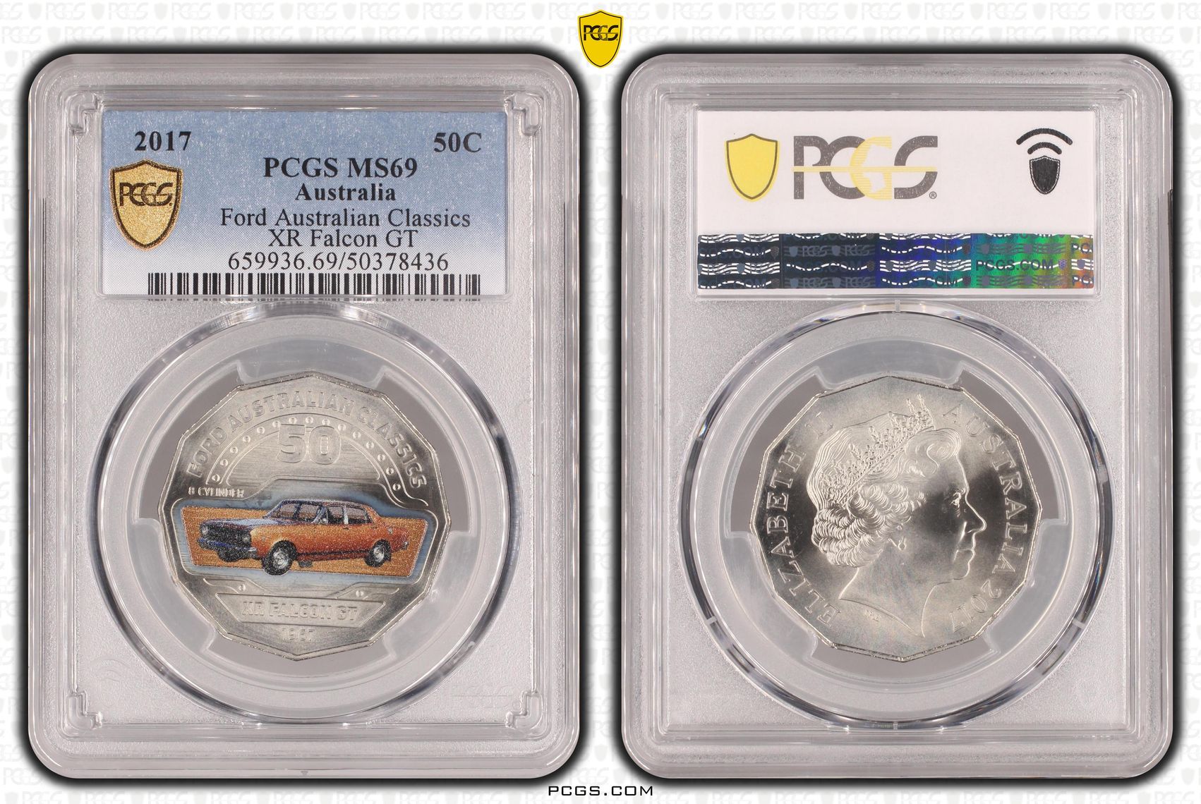 Ford Australian Classics - XR Falcon GT , Fifty Cent, 2017, PCGS MS69