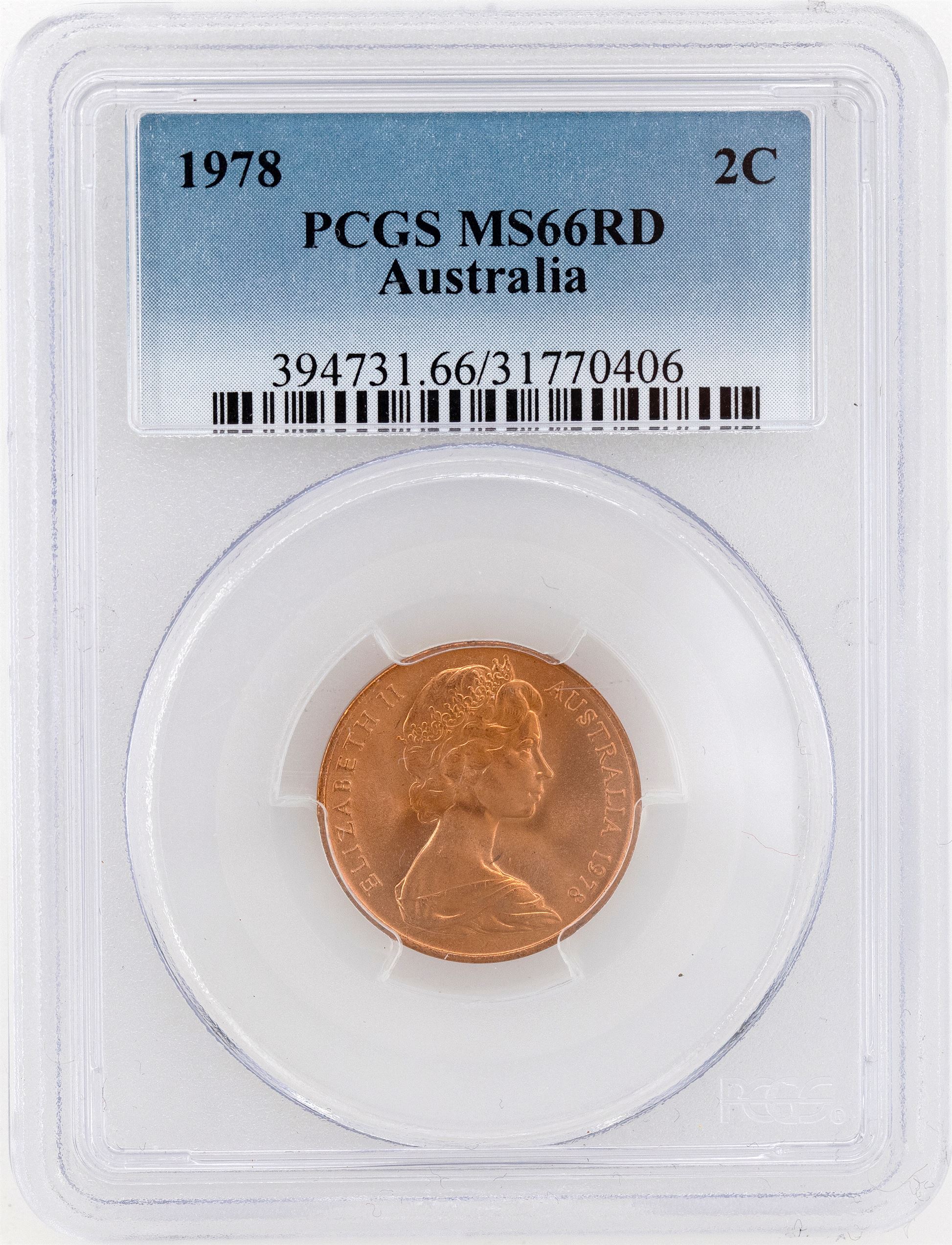 1978 Australia Two Cent, 2c PCGS - MS66RD -406
