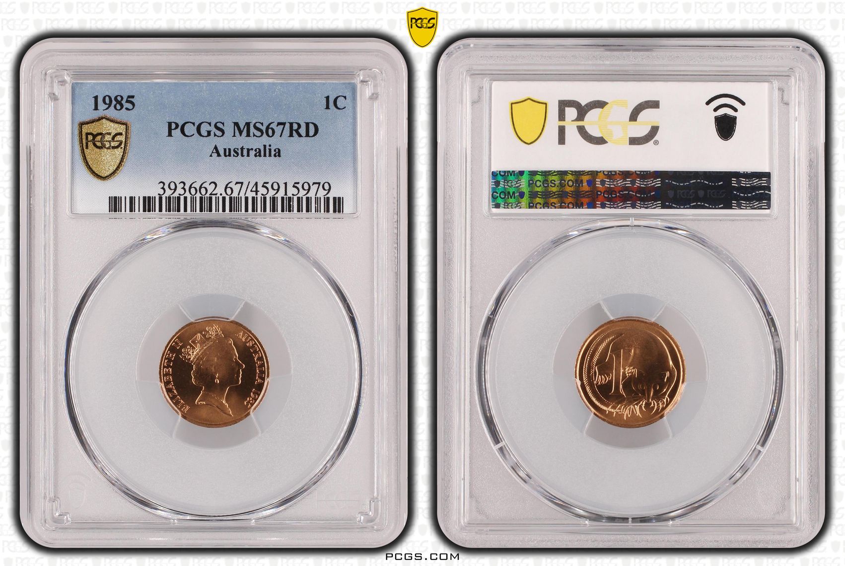One Cent, 1985, PCGS MS67RD