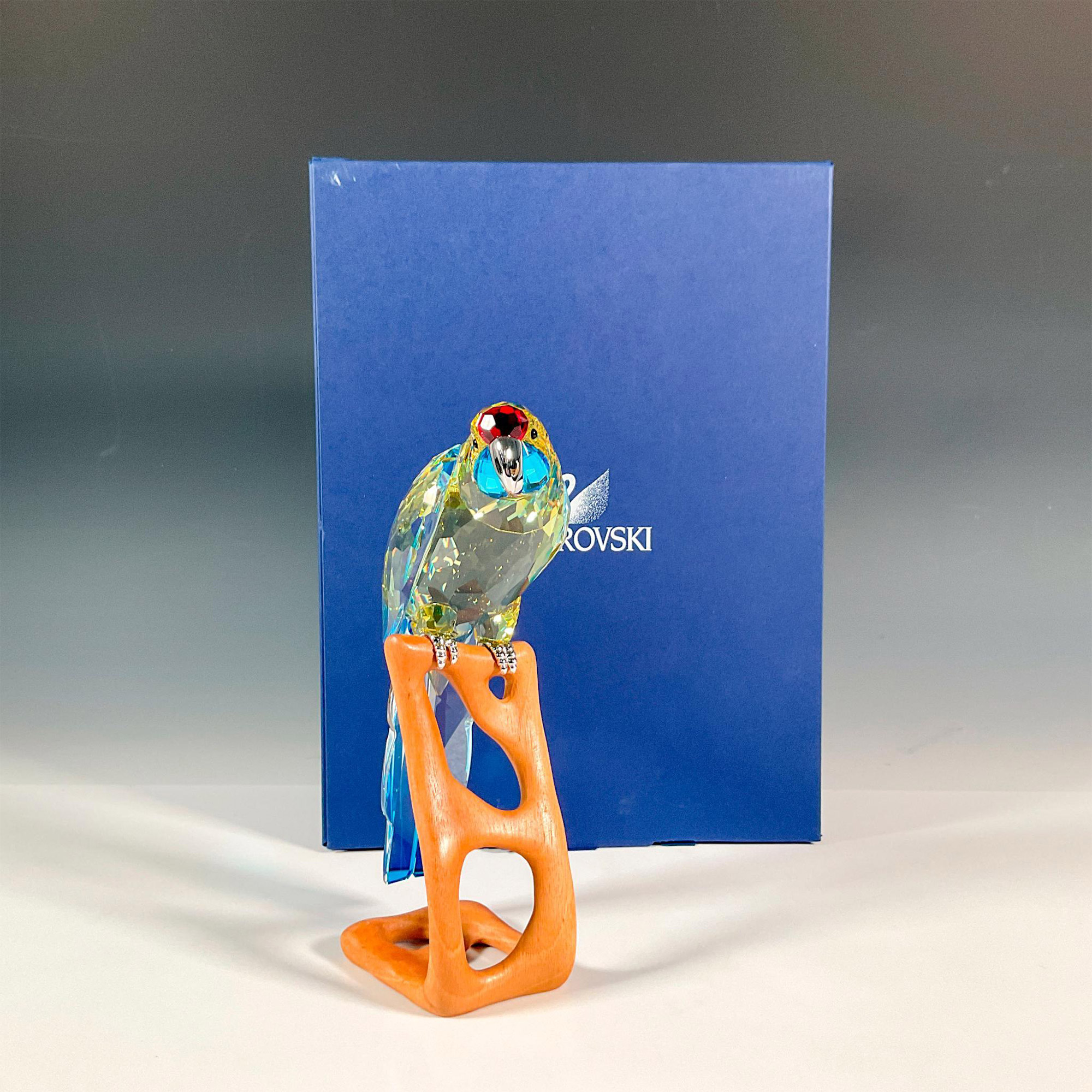 鳥　クリスタルガラス　グリーン Swarovski Crystal Paradise Birds Figurine, Green Rosella