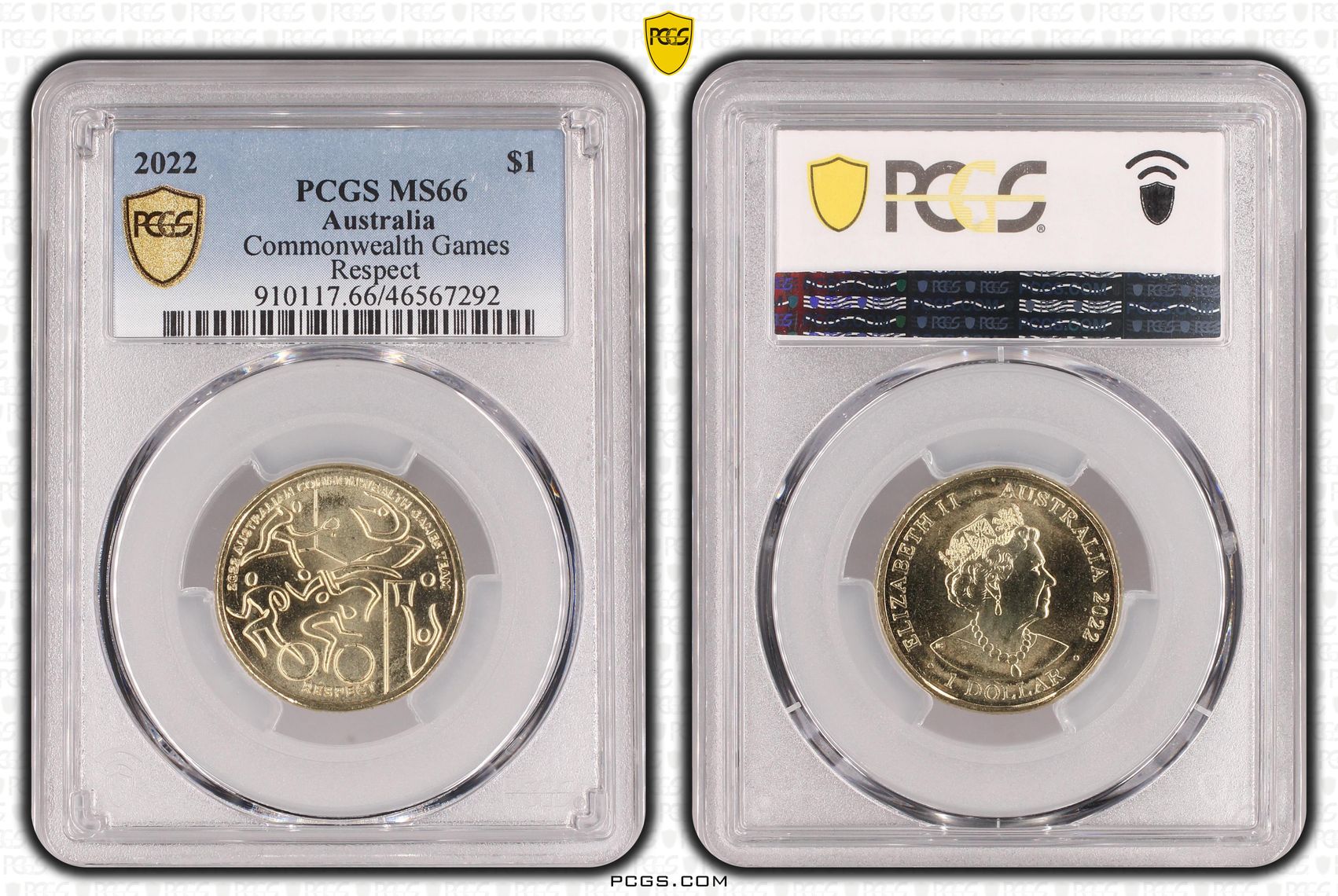 Commonwealth Games Respect, One Dollar, 2022, PCGS MS66
