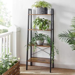 ***NEW 4 TIER LADDER SHELF BOOKSHELF WOOD LS04***