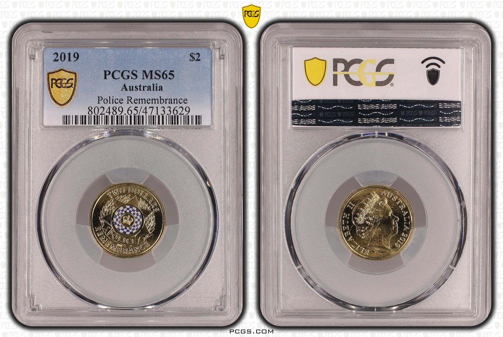 Elizabeth II, Police Remembrance, Two Dollar, 2019, PCGS MS65