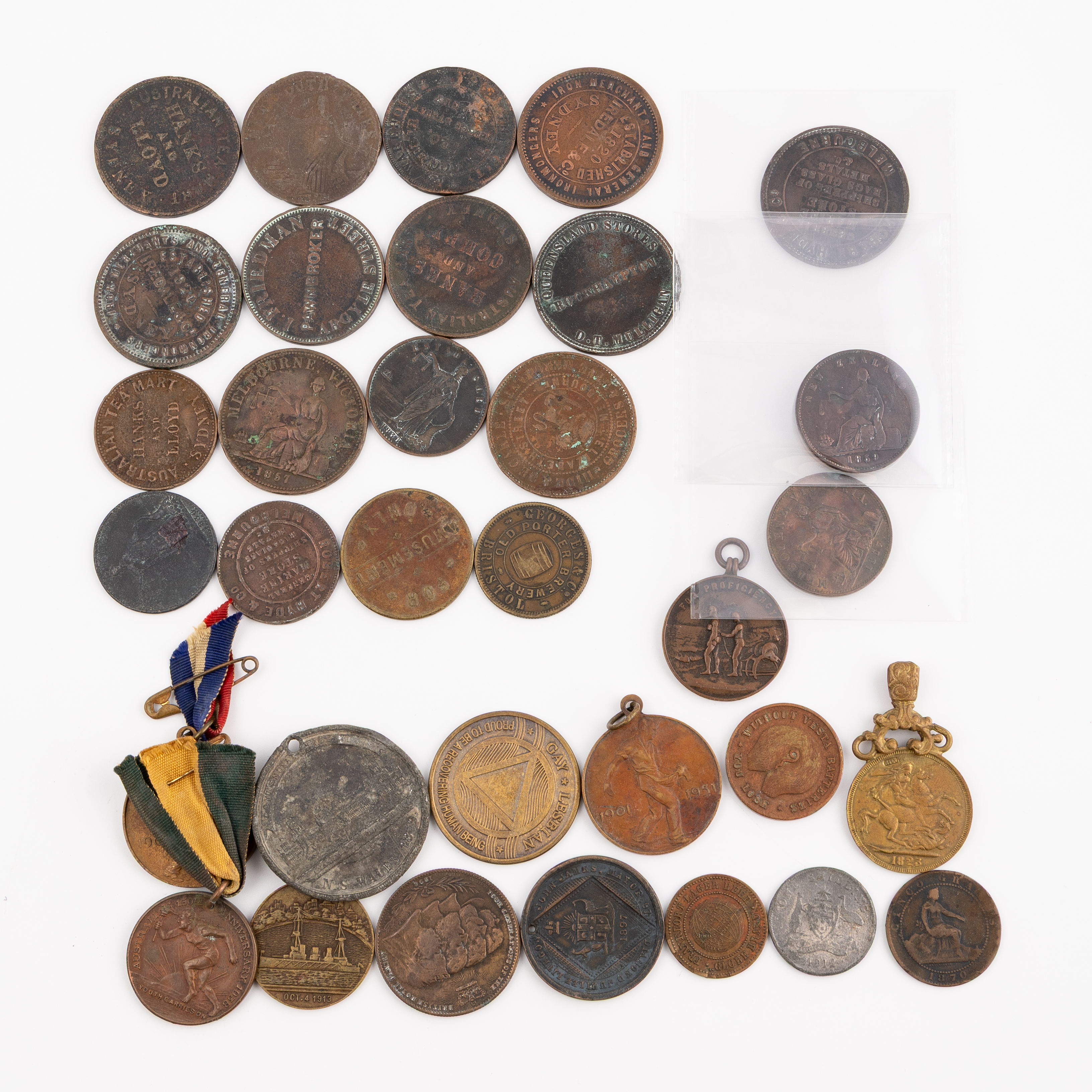 Miscellaneous, Halfpenny - Penny, 1820 - 1870, G - F