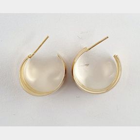 9CT GOLD PLATED STERLING SILVER HALF HOOP EARRINGS - 51929/10131