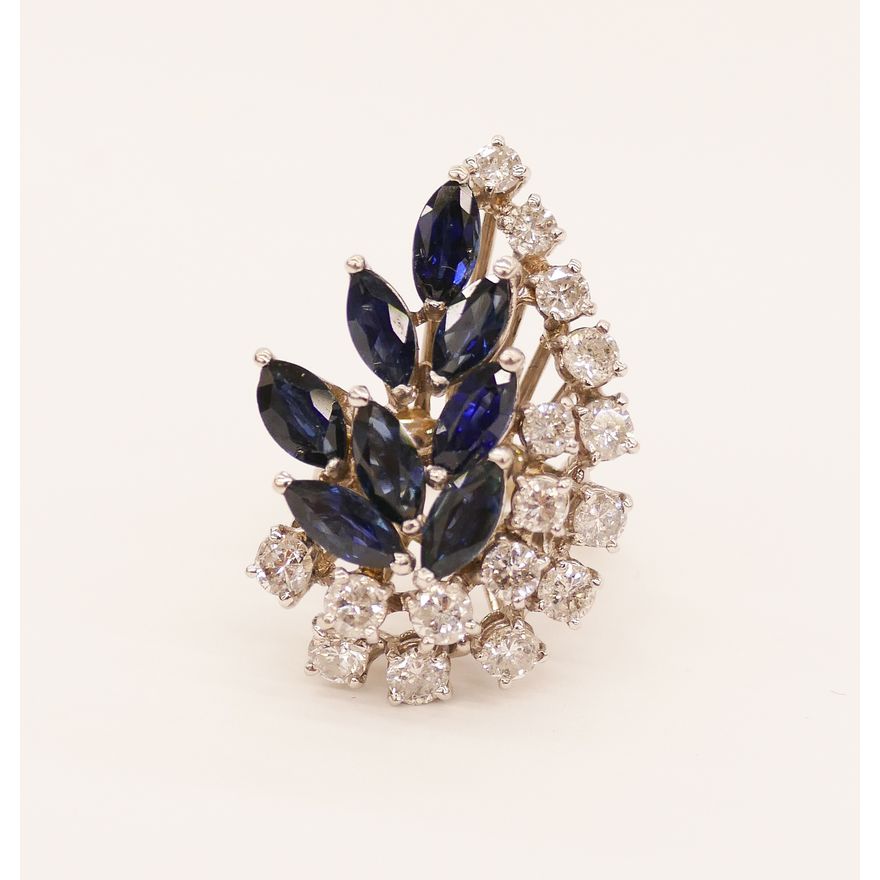 Lady's Sapphire & Diamond 14k Spray Ring