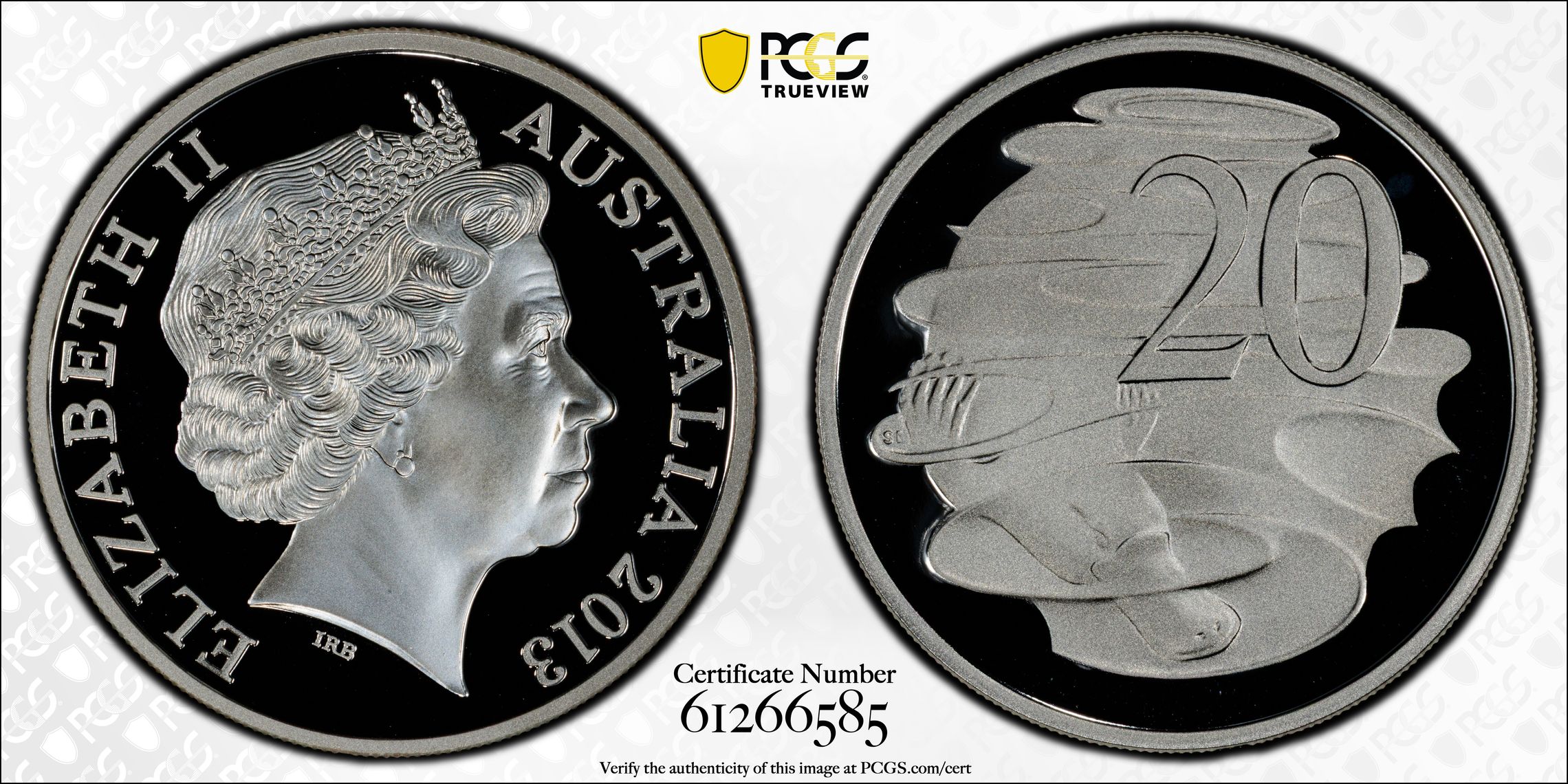 Silver, Twenty Cent, 2013, PCGS PR69DCAM