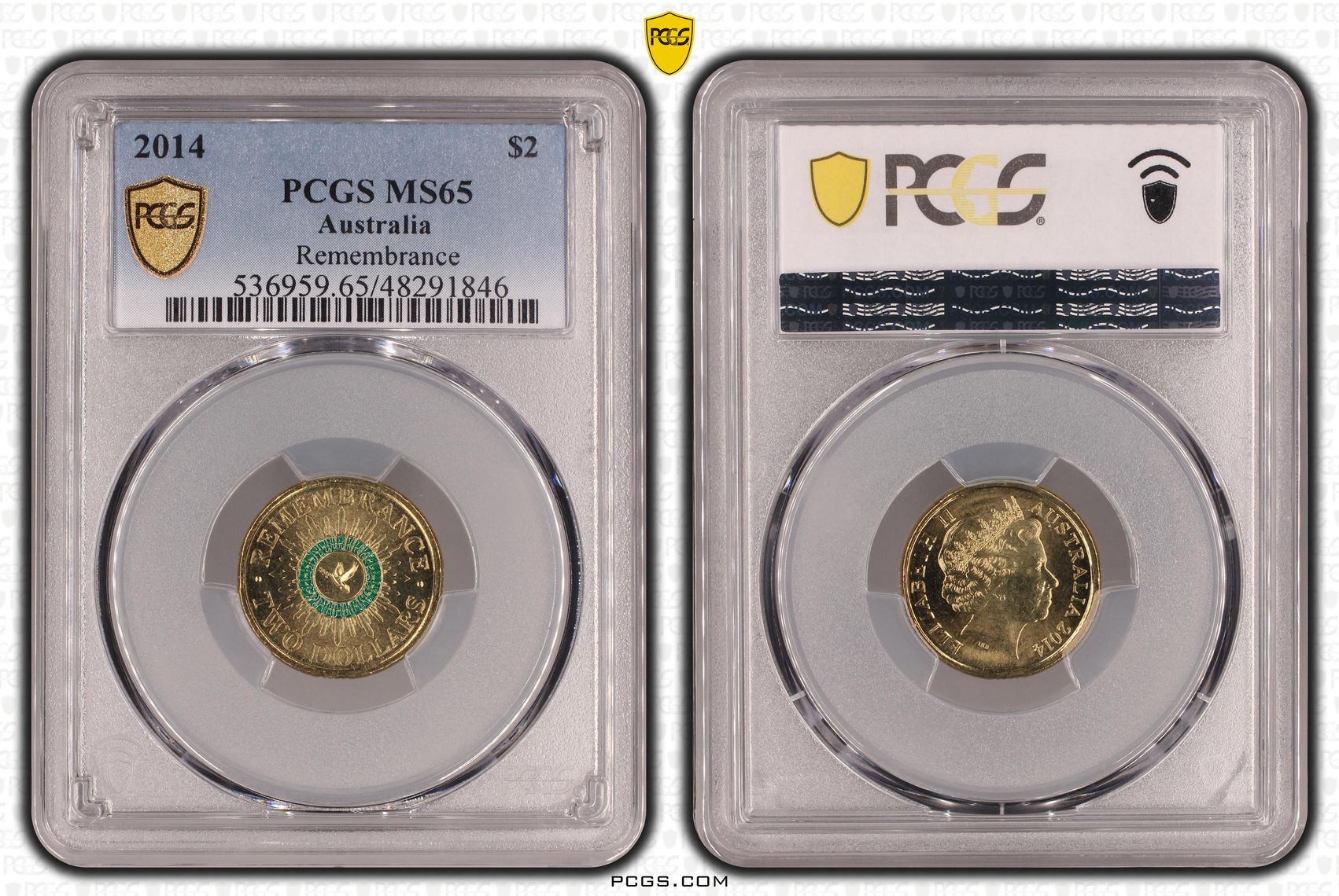 Remembrance - Colorized , Two Dollar, 2014, PCGS MS65