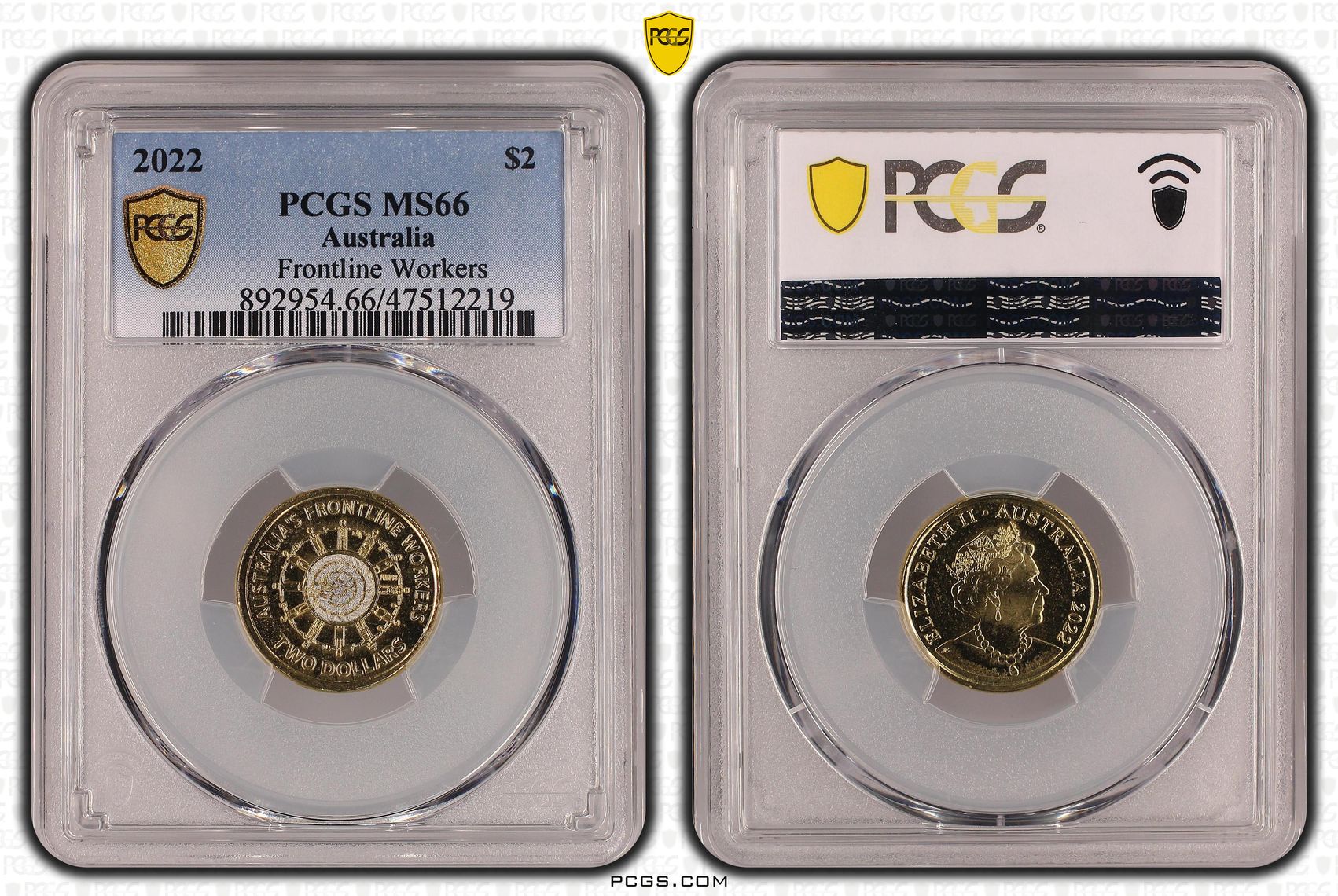 Frontline Workers, Two Dollar, 2022, PCGS MS 66
