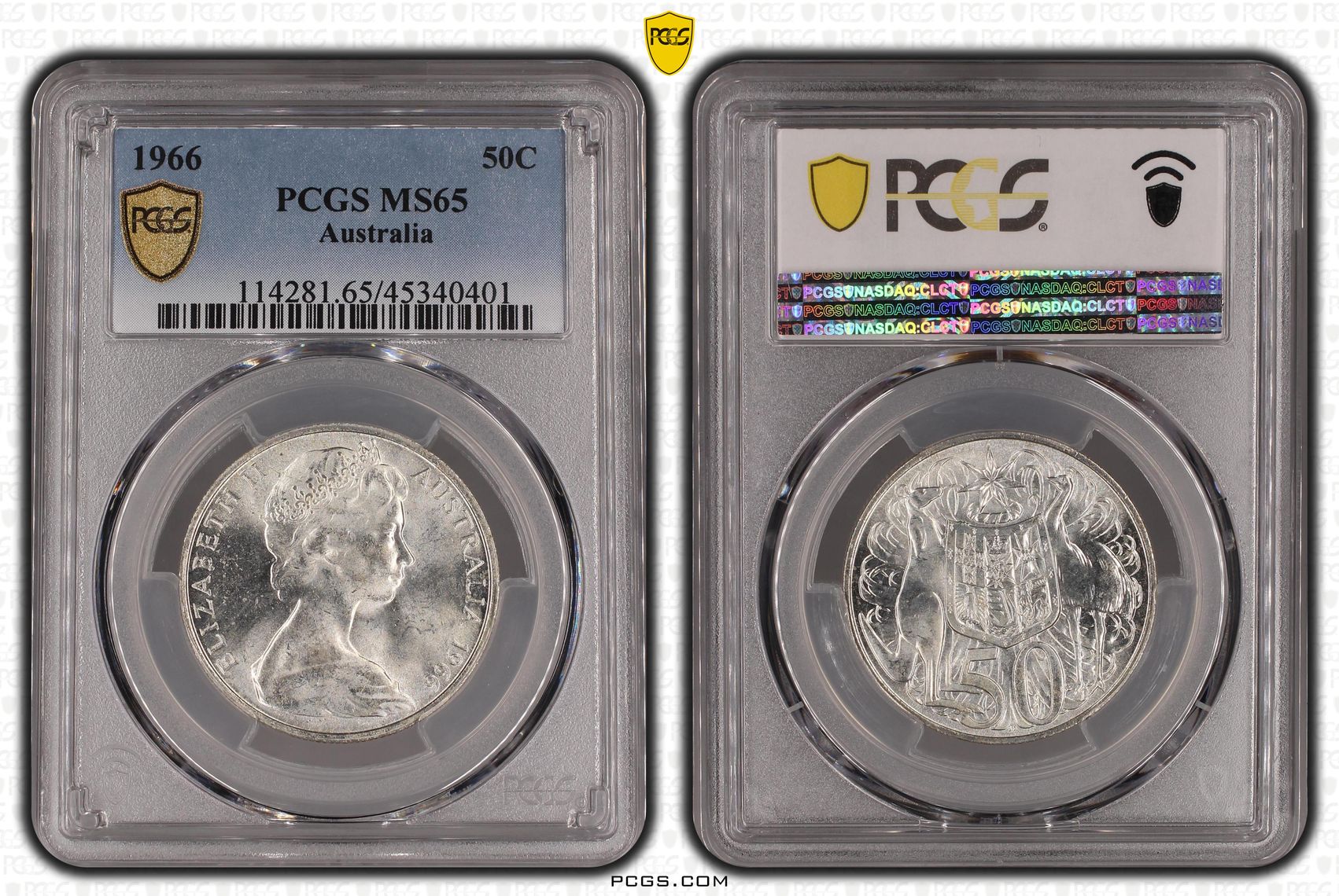 Fifty Cent, 1966, PCGS MS65