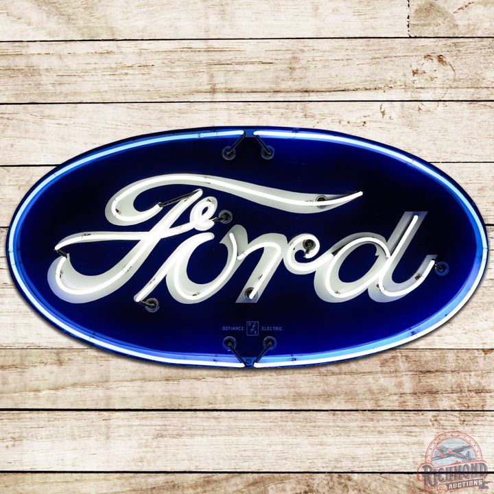 6' Ford DS Porcelain Neon Sign w/ Original Can