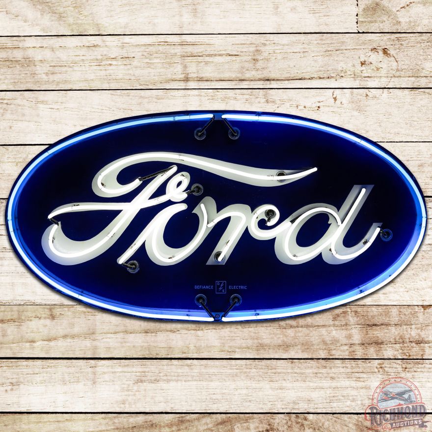 6' Ford DS Porcelain Neon Sign w/ Original Can