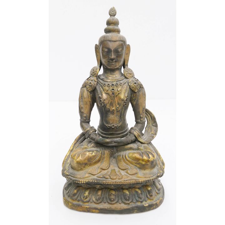 Chinese 19th Cent. Gilt Copper Seated Tara