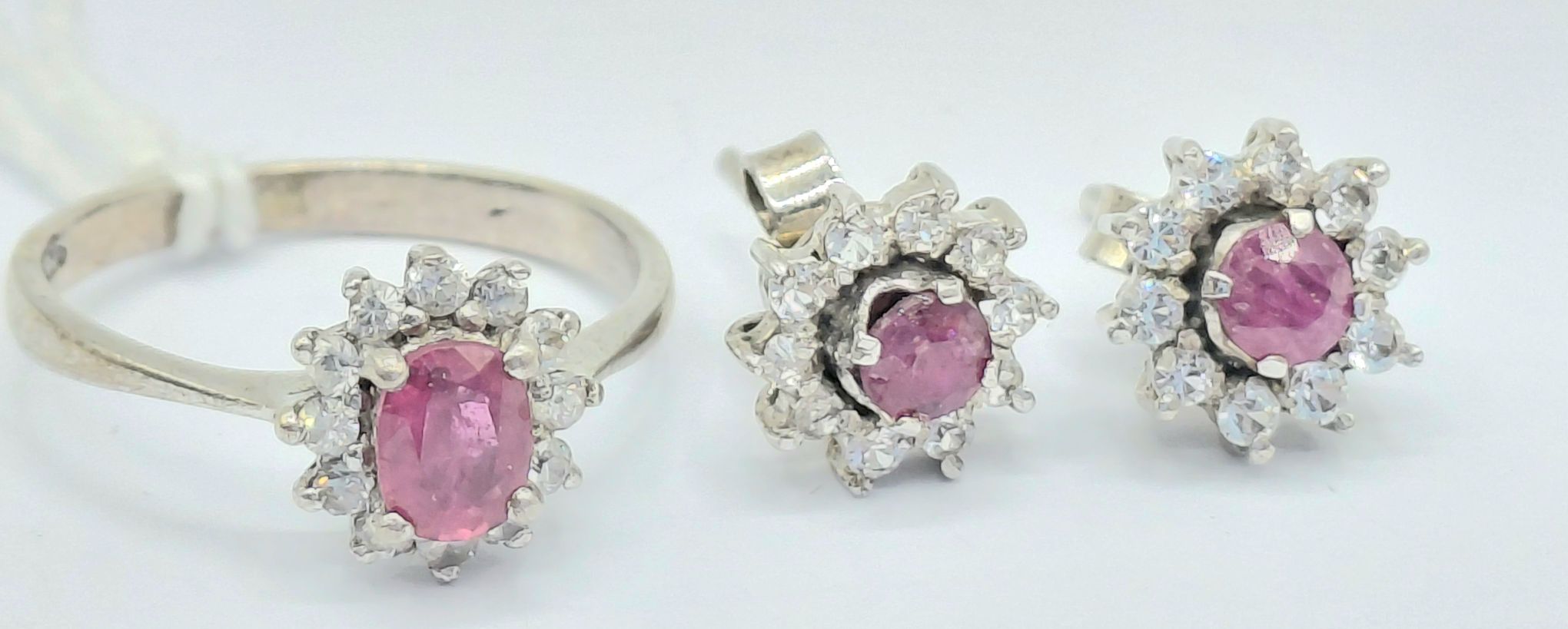 Sterling Silver Ruby And Diamond Jewellery