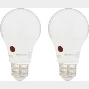 AMAZON BASICS 60 WATT EQUIVALENT, DUSK TO DAWN SENSOR, NON-DIMMABLE, A19 LED LIGHT BULB , DAYLIGHT, 2-PACK