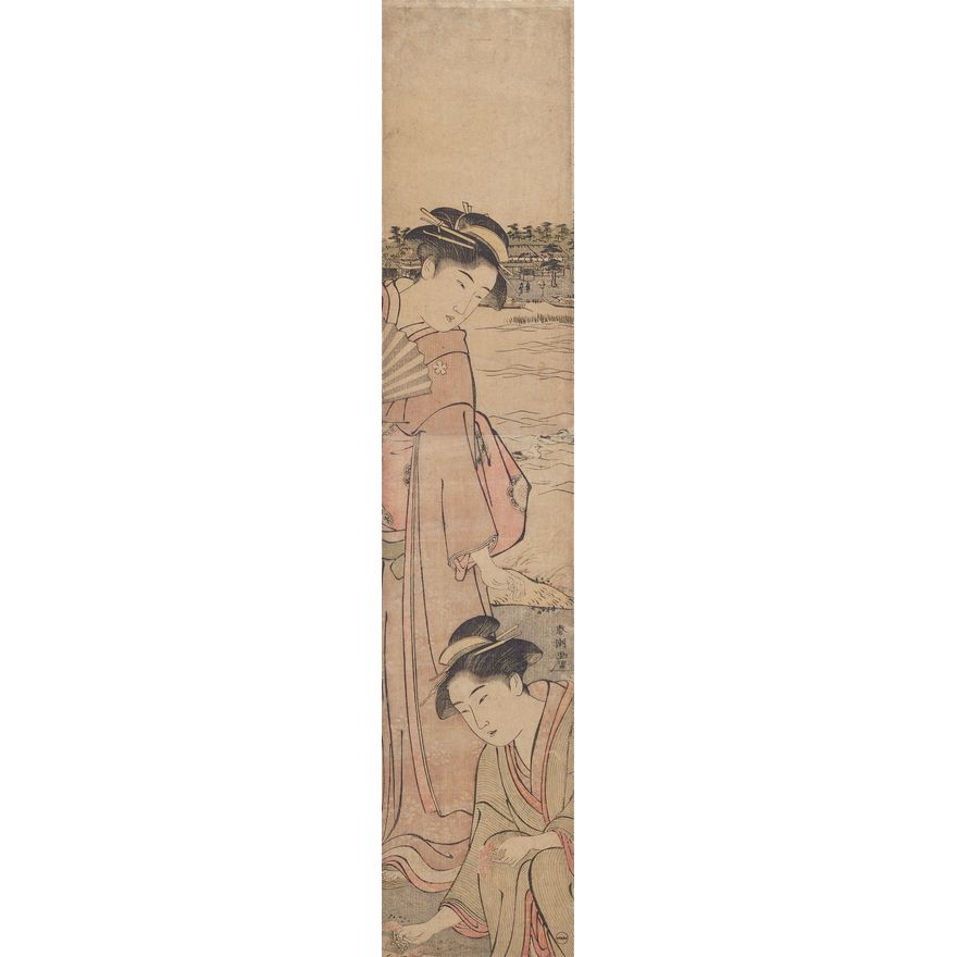 Katsukawa Shunchô Two two-part hashira-e