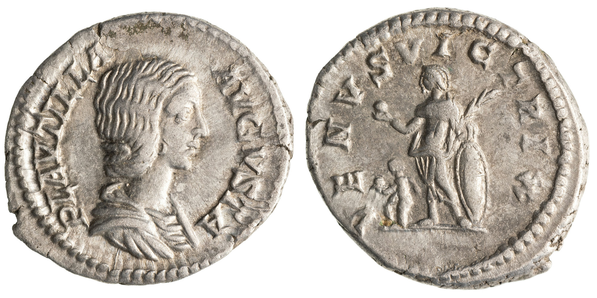 Plautilla, Denarius, 204 AD, aEF