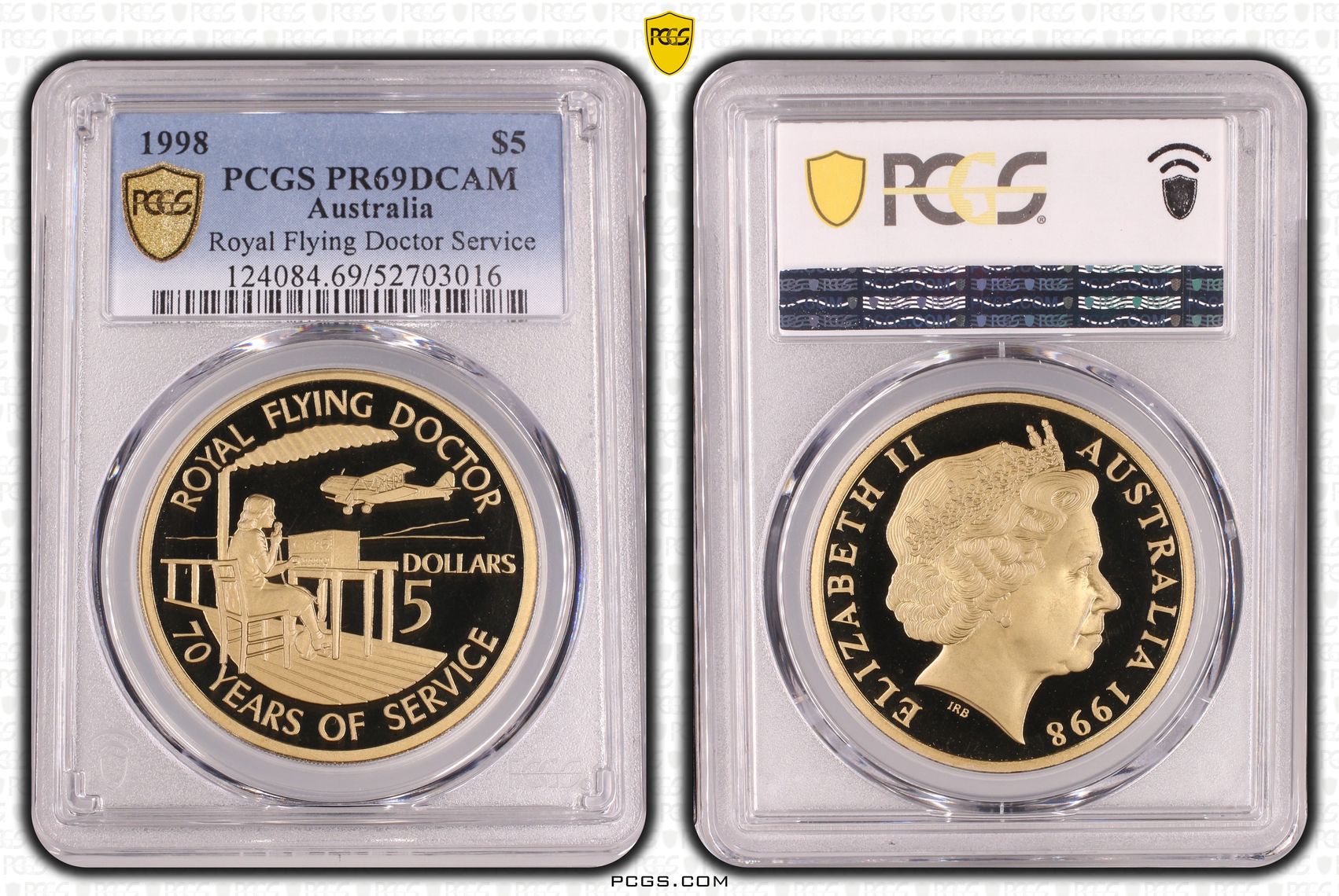 Royal Flying Doctor Service, Five Dollar, 1998, PCGS PR69DCAM