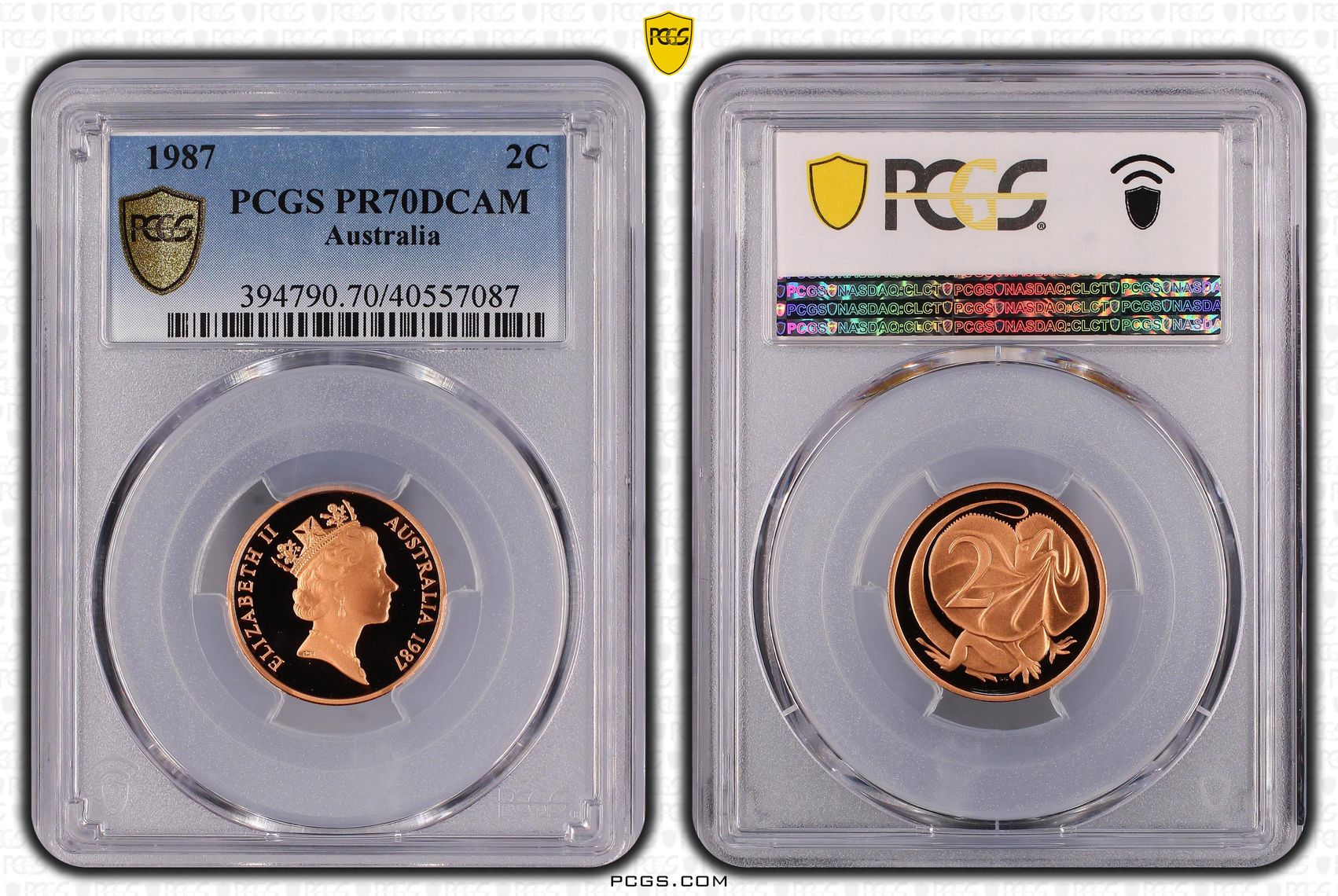 39 · 1987 Australia Two Cent, 2c PCGS - PR70DCAM POP 27/0 -087