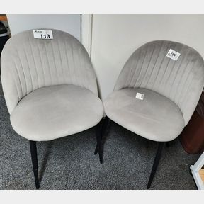 PLUTO VELVET DINING CHAIR SET OF 2 - GREY