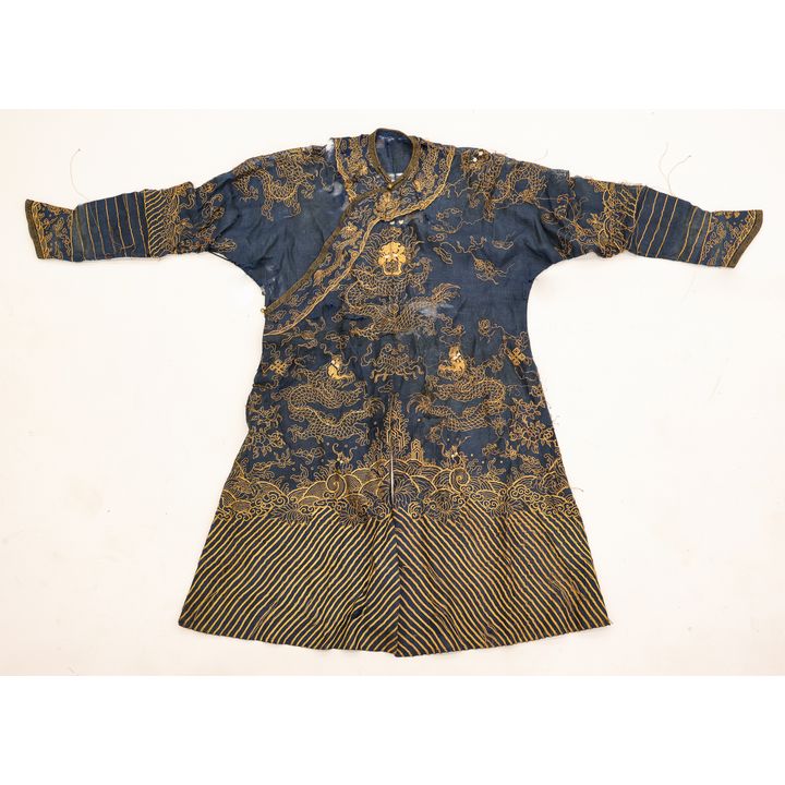 Chinese Gold Thread Embroidered Dragon Robe