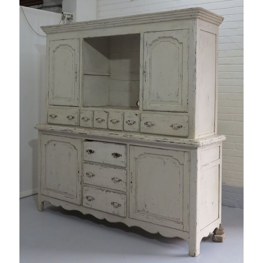 LARGE PROVINCIAL PAINTED KITCHEN CABINET