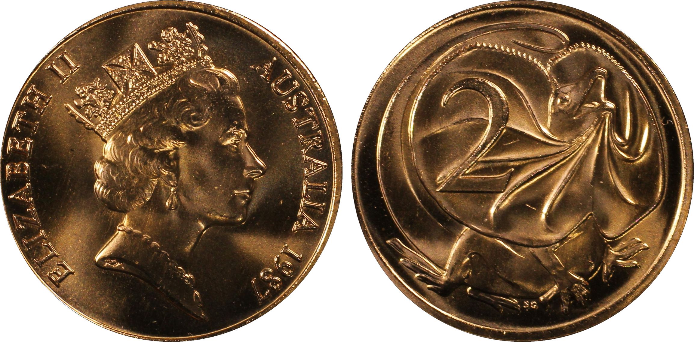 Elizabeth II, Two Cent, 1987, PCGS MS65RD