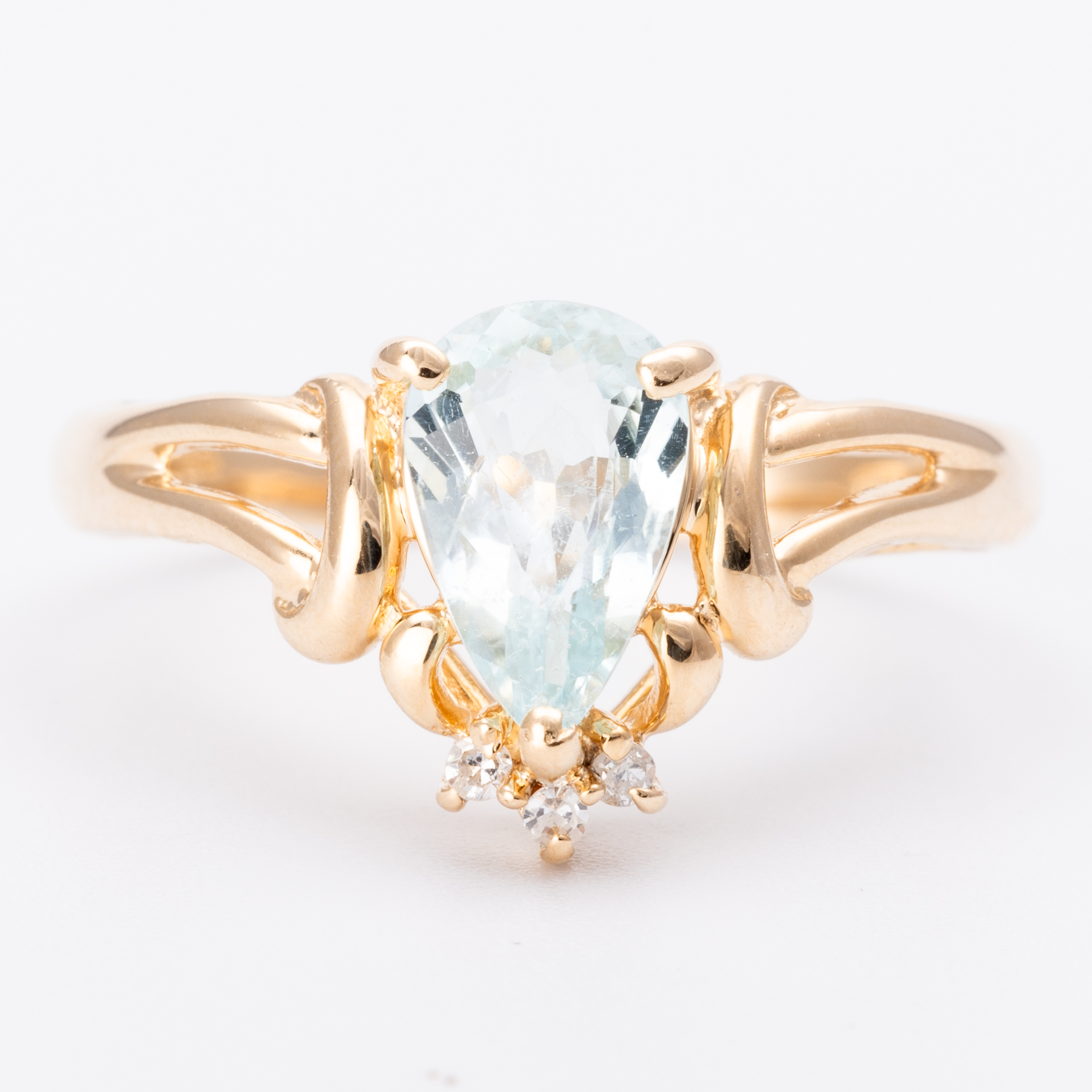 Topaz & Diamond Ring 14ct Gold