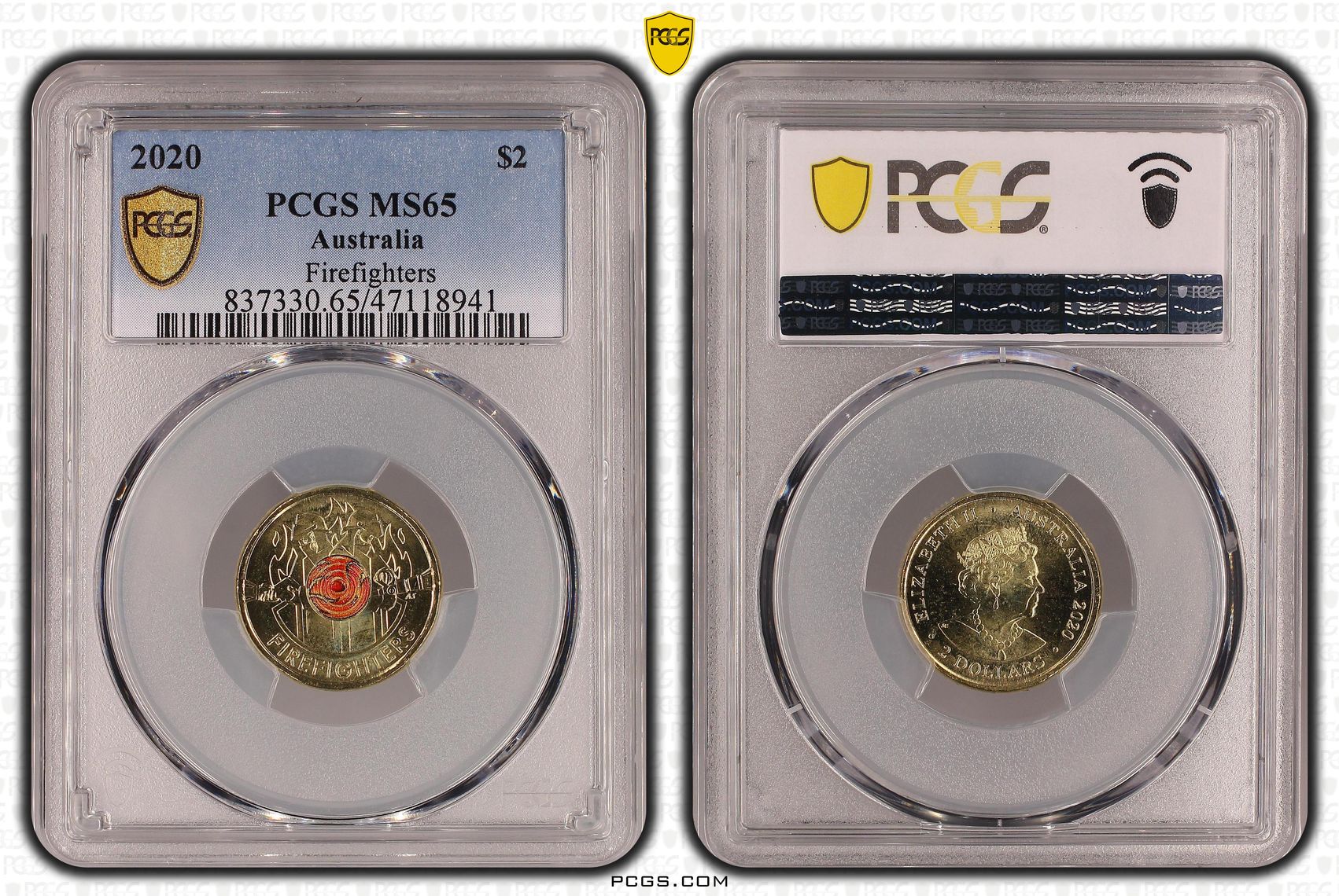 Firefighters Colorized , Two Dollar, 2020, PCGS MS65