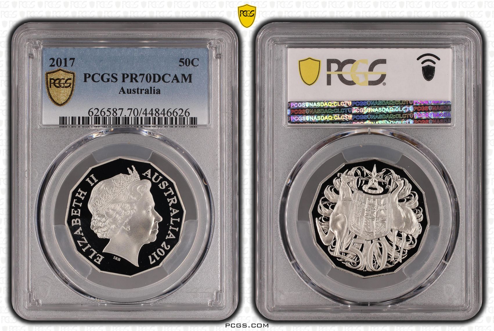 2017 Australia Fifty Cent, 50c PCGS - PR70DCAM POP 82/0 -626