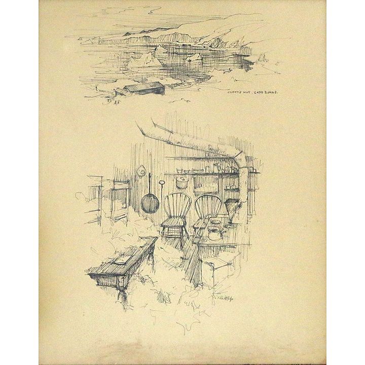 Peter McIntyre 'Antarctica, Scott's Hut at Cape Evans'
