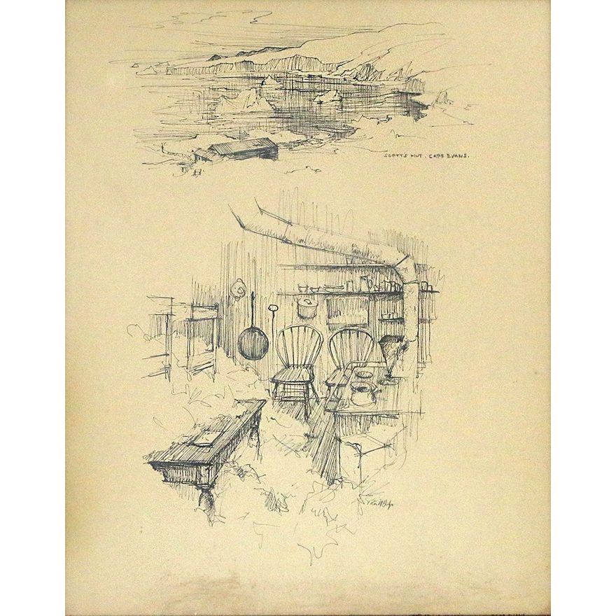 Peter McIntyre 'Antarctica, Scott's Hut at Cape Evans'