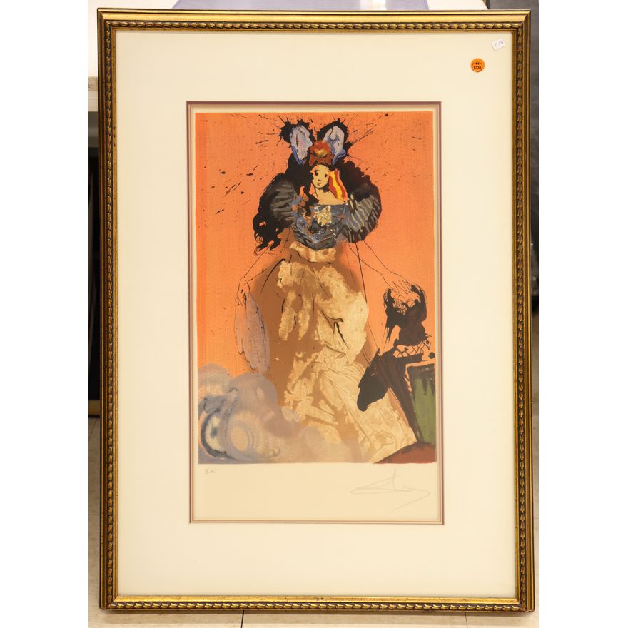 After Salvador Dali ''Dulcinea'' S/N Lithograph Framed 33''x24''