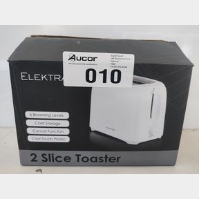 ELEKTRA 700W - 2 SLICE PLASTIC TOASTER WITH 6 SHADE SETTING - WHITE -