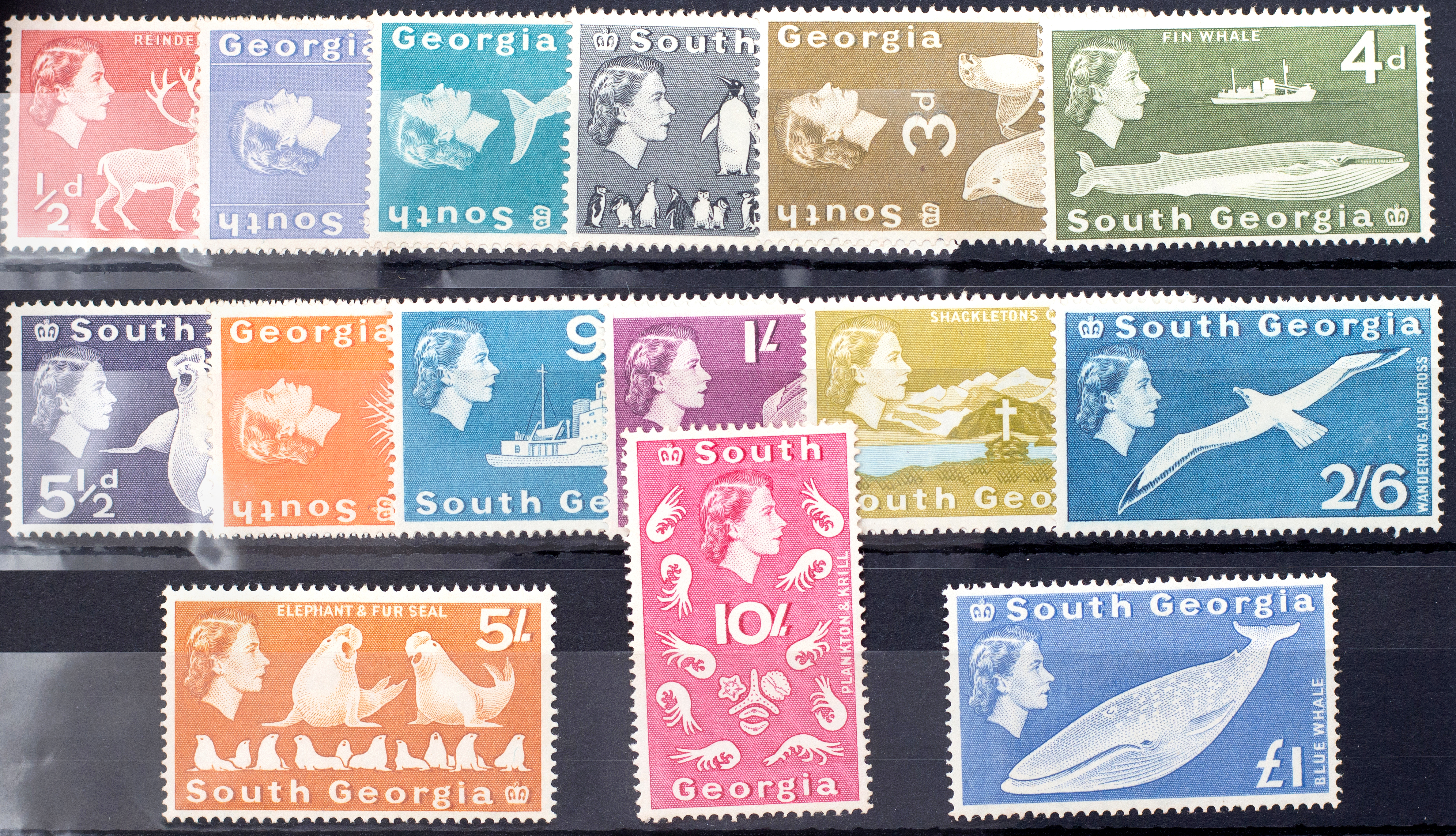 Falkland Islands, South Georgia, Definitives, 1963, Poor