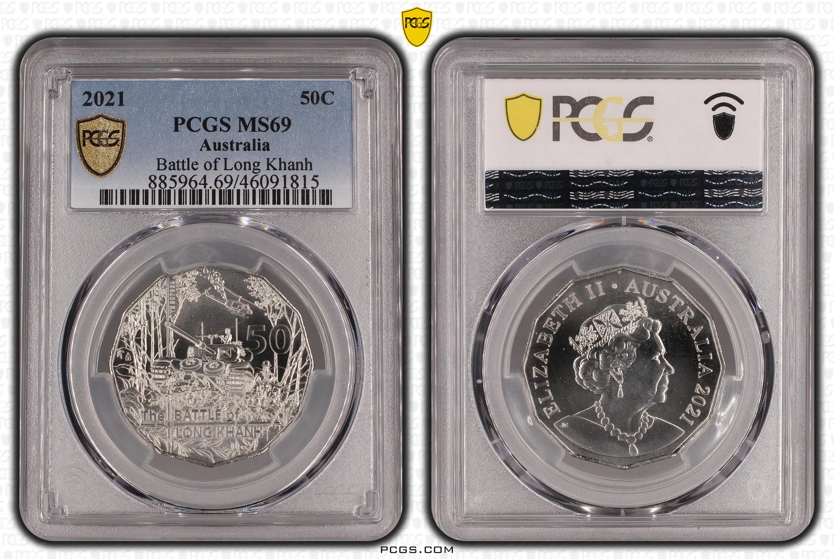 Battle of Long Khanh, Fifty Cent, 2021, PCGS MS69