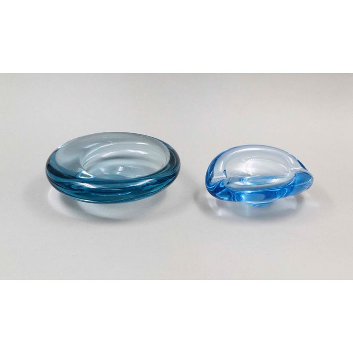 Per Lütken for Holmegaard - Danish blue glass ashtray and bowl