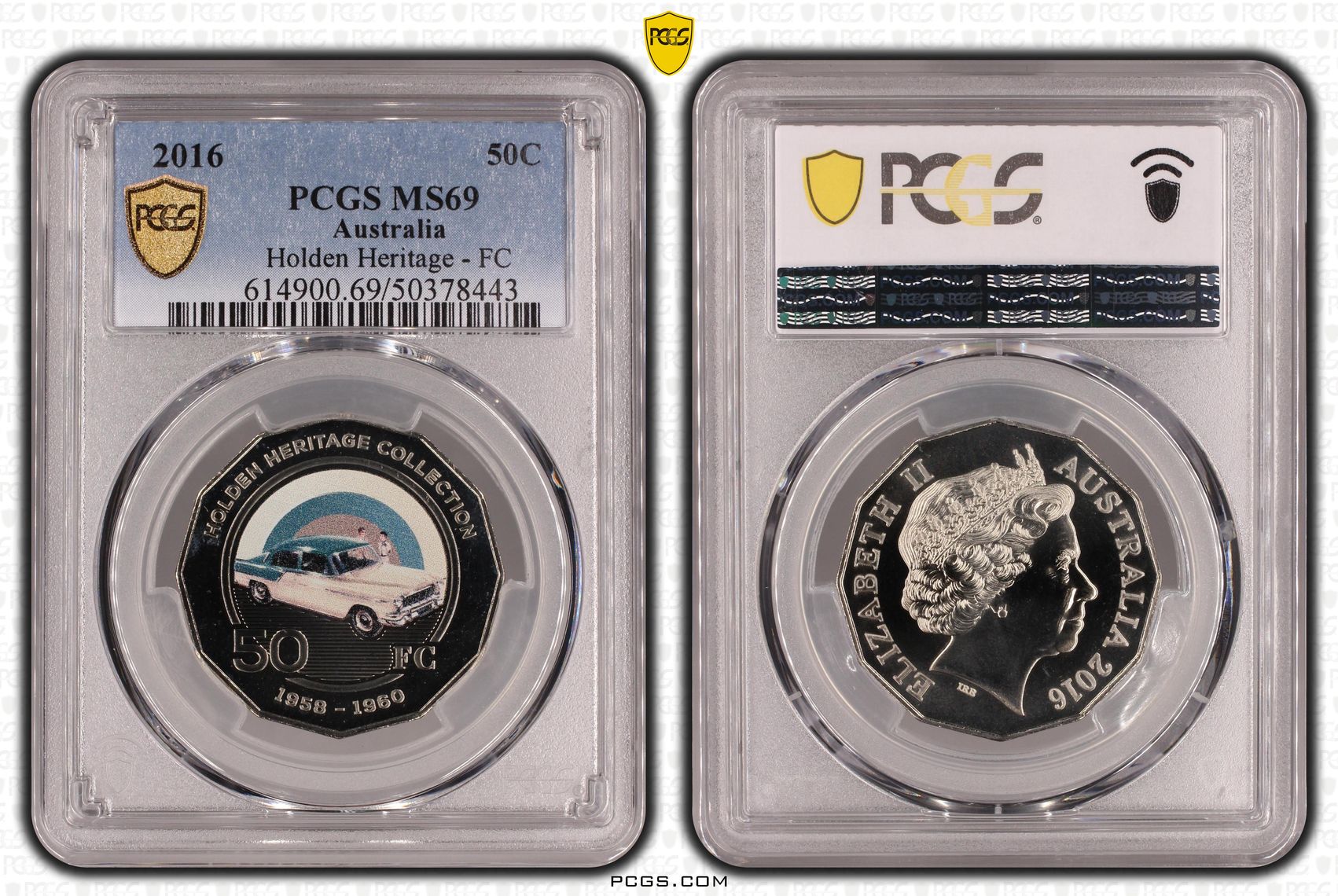 123 · Holden Heritage - FC, Fifty Cent, 2016, PCGS MS69