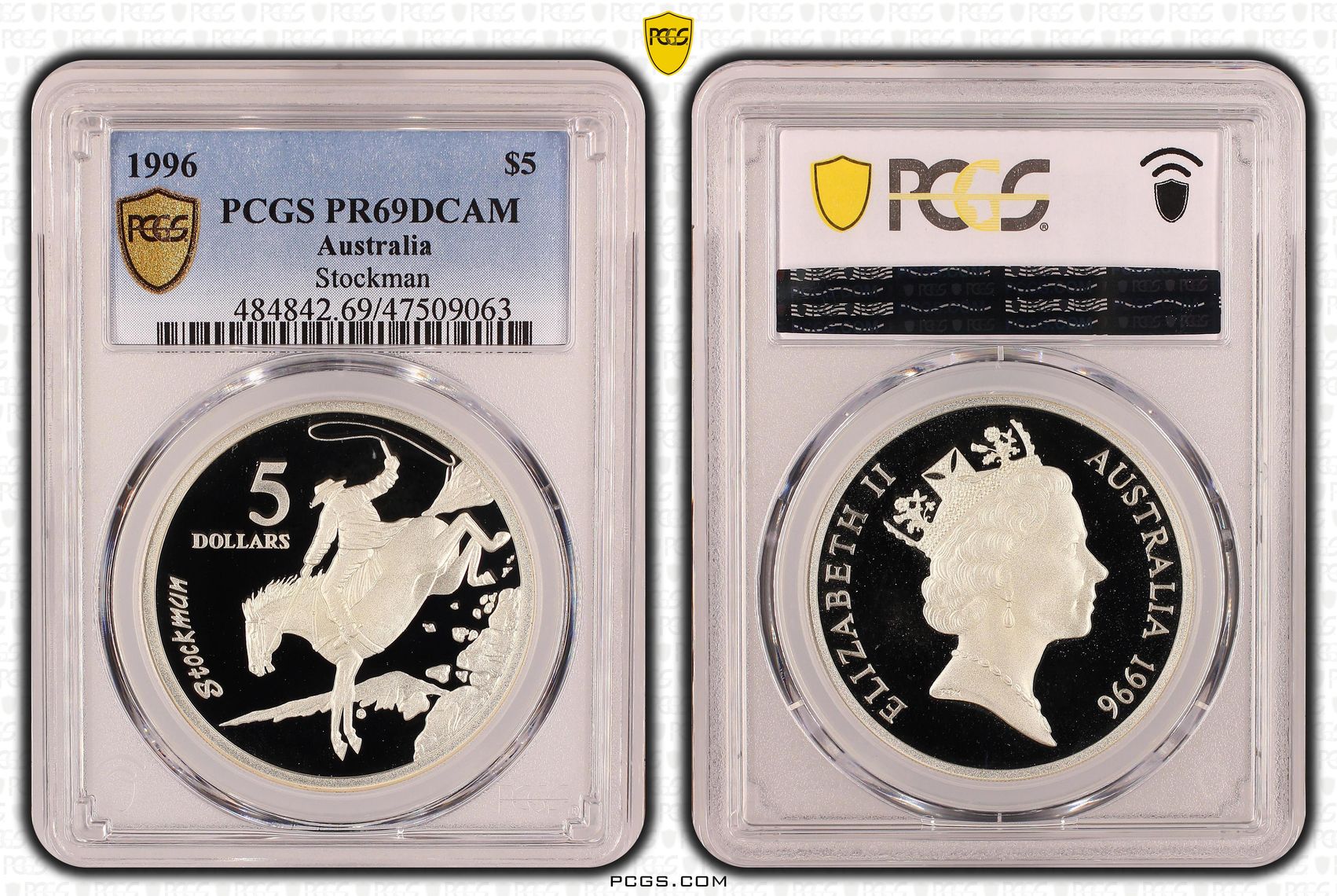 Stockman, Five Dollar, 1996, PCGS PR69DCAM