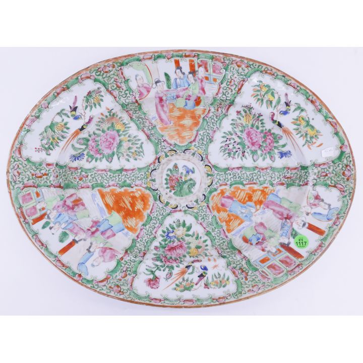 Antique Chinese Rose Canton Platter- 14x19''
